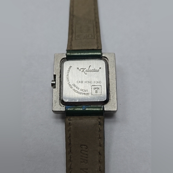 OPEX Kabotine Square Quartz Watch New Battery Green Leather Band Vintage main image 6